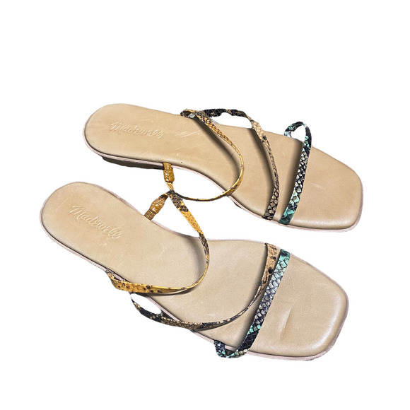 Madewell The Lyra Slide Sandal in Snake Embossed Leather sz 10 - Picture 3 of 6